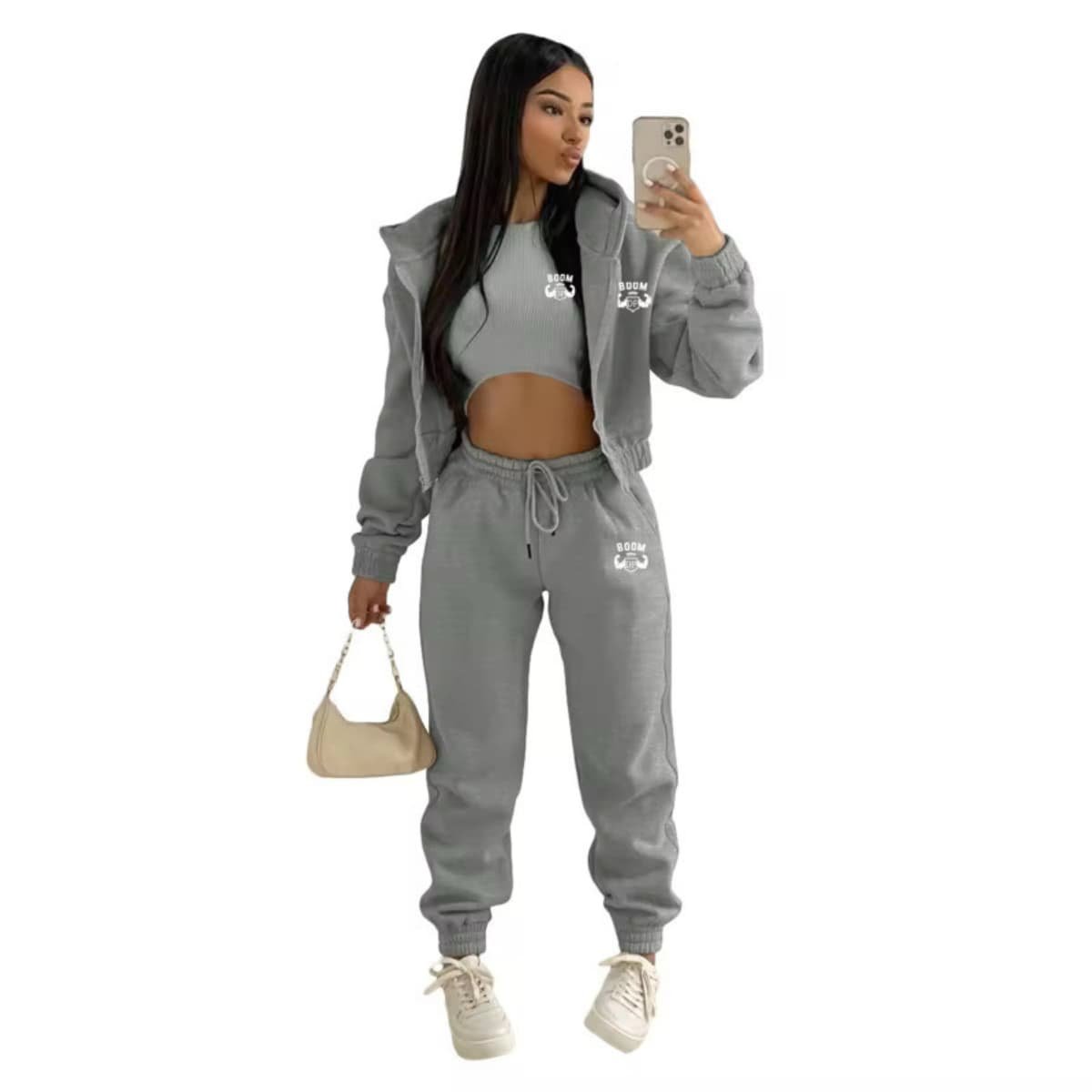 BoomDP Velvet Tracksuit https://boomdp1.com/producto/tracksuit-womens…ual-fitness-wear/ - Image 5