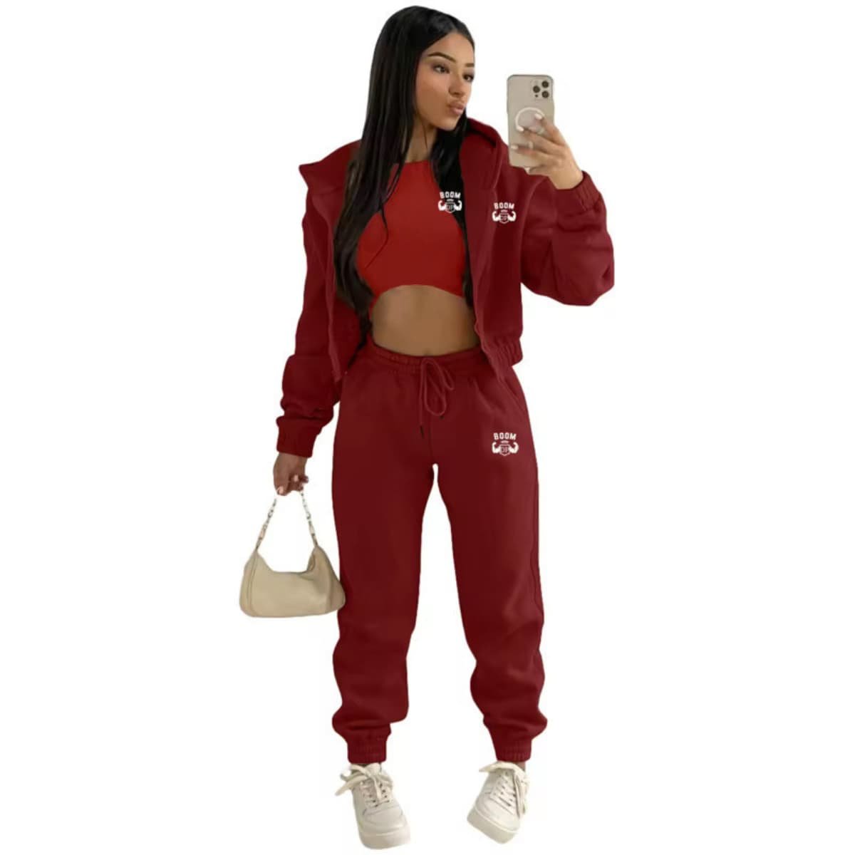 BoomDP Velvet Tracksuit https://boomdp1.com/producto/tracksuit-womens…ual-fitness-wear/ - Image 6