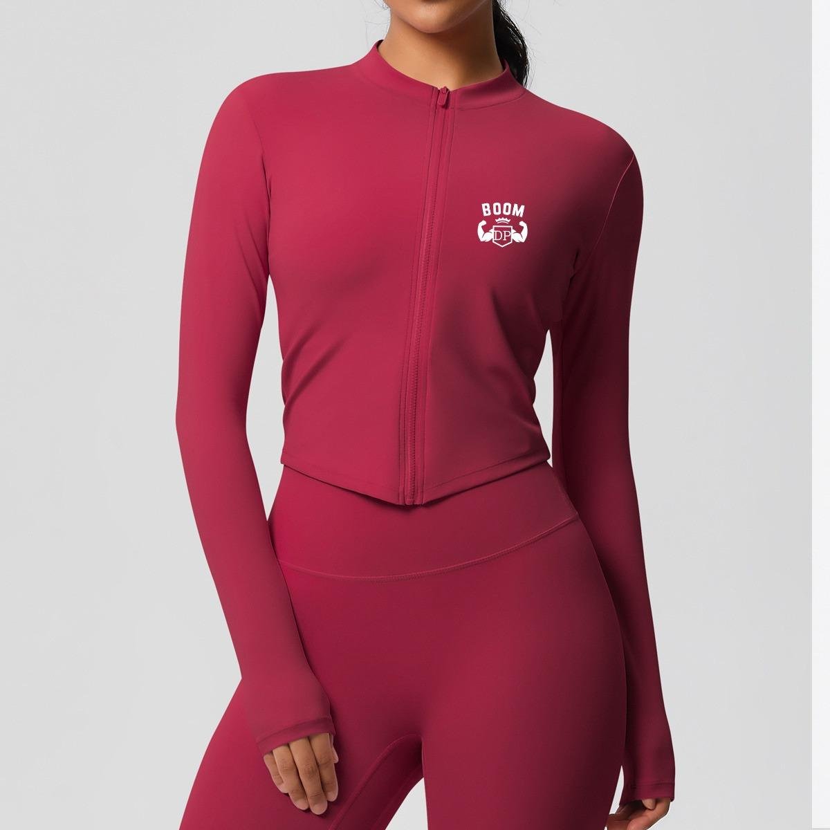 Women’s 3-Piece Fitness Yoga Set – High Elastic Nylon Spandex Gym Outfit | Crop Jacket + Bra + Skirt Shorts | Conjunto Deportivo Mujer - Image 2