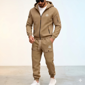 BOOMDP Unisex 2-Piece Fleece Tracksuit Set, Full-Zip Hoodie, Jogger Pants for Sports & Outdoor Activities